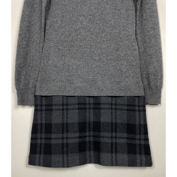 Theory Ursell Risk Dress Gray & Plaid Small Cashmere Wool Preppy Acadamia - Picture 5 of 11
